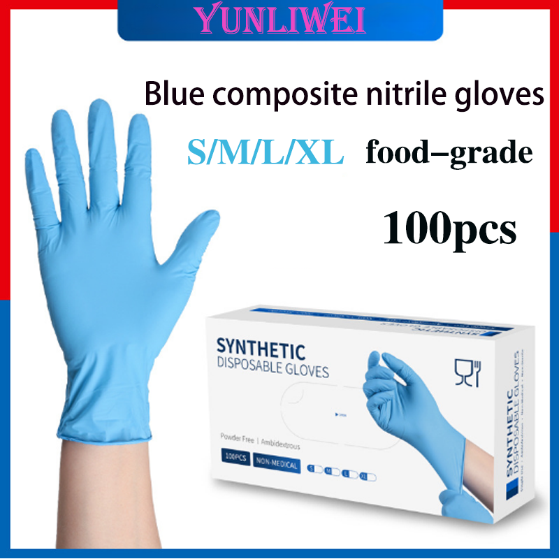 Medical Gloves - 100 SZTUK Niebieskich Nitrylowych Rękawic Jednorazowych